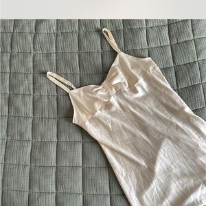 Silky Cream Slip Dress with Adjustable Straps